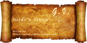 Gulás Viktor névjegykártya